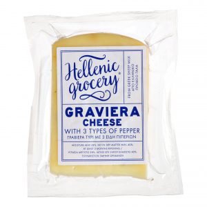 graviera gruyere cheese with three peppers
