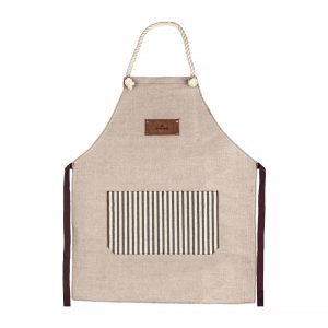 apron beige with striped front pocket Spitiko